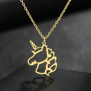 Unicorn Pendant Stainless Steel Choker Necklace