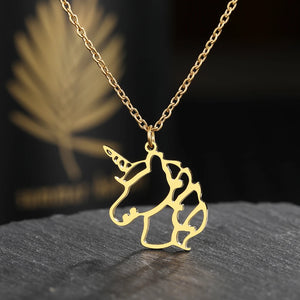 Unicorn Pendant Stainless Steel Choker Necklace