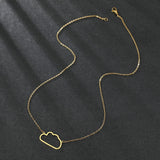Stainless Steel Hollow Line Cloud Pendant Choker Necklace for Women