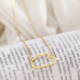 Stainless Steel Hollow Line Cloud Pendant Choker Necklace for Women