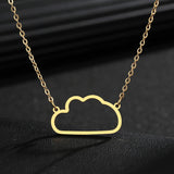 Stainless Steel Hollow Line Cloud Pendant Choker Necklace for Women