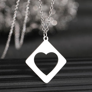 Stainless Steel Heart Pendant Choker Necklace Wedding