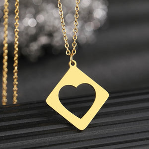 Stainless Steel Heart Pendant Choker Necklace Wedding