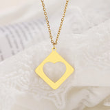 Stainless Steel Heart Pendant Choker Necklace Wedding