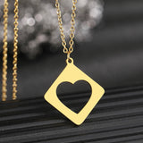 Stainless Steel Heart Pendant Choker Necklace Wedding