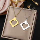 Stainless Steel Heart Pendant Choker Necklace Wedding