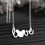 Cartoon Mouse Love Pendant Choker Necklace for Women
