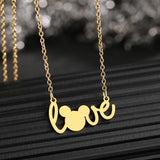 Cartoon Mouse Love Pendant Choker Necklace for Women