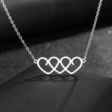 Sweet Three Hearts Pendants Chain Choker Necklace For Women