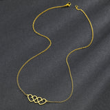 Sweet Three Hearts Pendants Chain Choker Necklace For Women