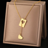 Smiley Heart Pendant Chain Choker Necklace for Women