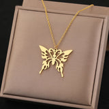 Vintage Insect Butterfly & Dragonfly Pendant Charm Necklace for Women