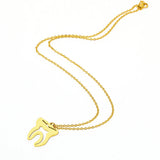 Stainless Steel Teeth Pendant Necklace Choker for Women