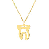 Stainless Steel Teeth Pendant Necklace Choker for Women