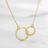 Stainless Steel Double Circle Pendant Necklace for Women