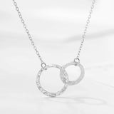 Stainless Steel Double Circle Pendant Necklace for Women