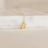 Women's Stainless Steel Letter Necklace Lock Pendant