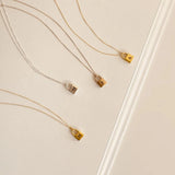 Women's Stainless Steel Letter Necklace Lock Pendant