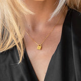 Women's Stainless Steel Letter Necklace Lock Pendant