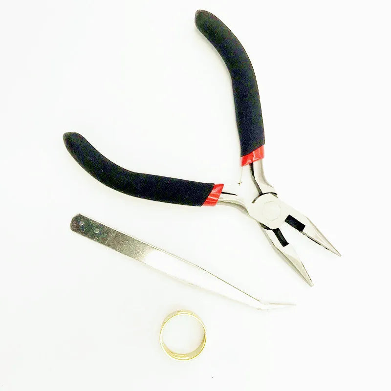 Stainless Steel Needle Nose Pliers Tweezers Ring Tools Multicolor