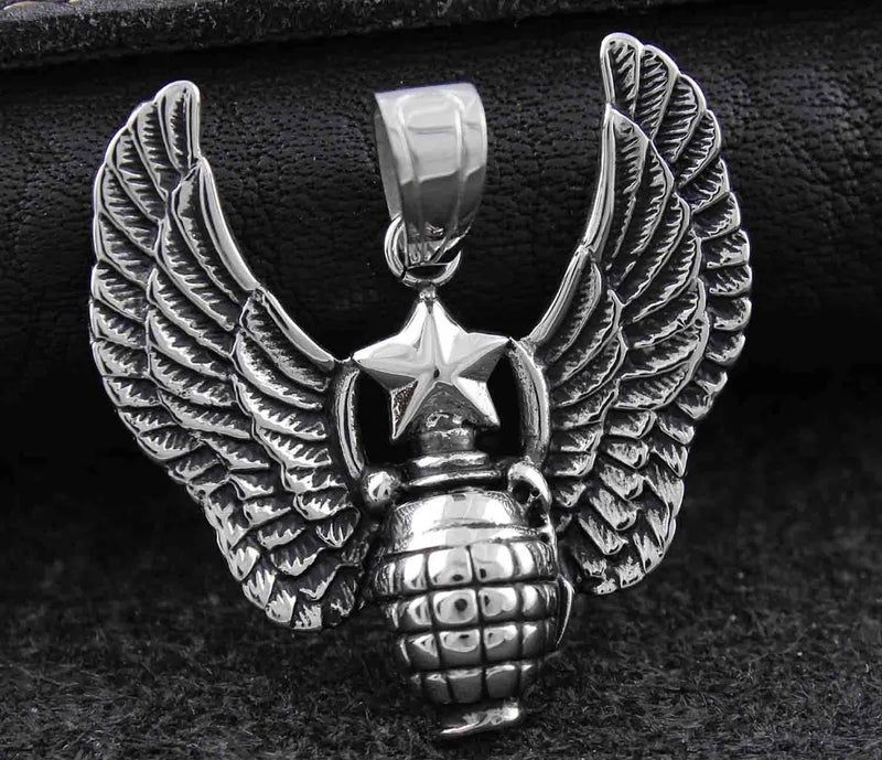 Stainless Steel Bomb Biker Pendant Jewelry Gift
