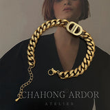 Stainless Steel Chain Texture Choker Necklace Party Gift