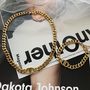 Stainless Steel Chain Texture Choker Necklace Party Gift