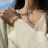 Stainless Steel Chain Texture Choker Necklace Party Gift