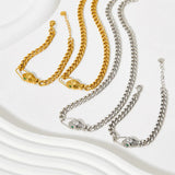 Stainless Steel Snake Head Charm Necklace Bracelet