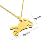 Stainless Steel Motorcycle Pendant Necklace Biker Rock Jewelry