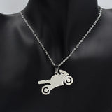 Stainless Steel Motorcycle Pendant Necklace Biker Rock Jewelry