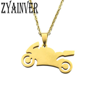 Stainless Steel Motorcycle Pendant Necklace Biker Rock Jewelry