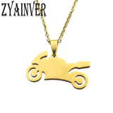 Stainless Steel Motorcycle Pendant Necklace Biker Rock Jewelry