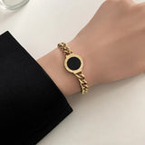 Roman Numerals Shell Charm Chain Bracelet Women