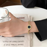 Roman Numerals Shell Charm Chain Bracelet Women