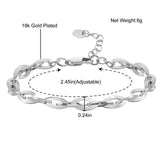 Stainless Steel Marquise Chain & Link Bracelet for Women