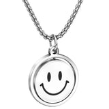 Stainless Steel Smile Face OT Button Necklace