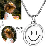 Stainless Steel Smile Face OT Button Necklace