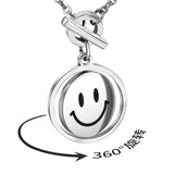 Stainless Steel Smile Face OT Button Necklace