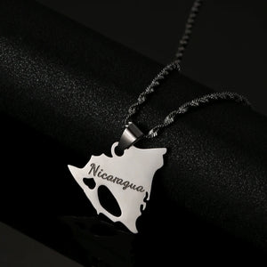 Nicaragua Map Pendant Necklace for Women