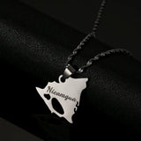 Nicaragua Map Pendant Necklace for Women