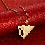 Nicaragua Map Pendant Necklace for Women