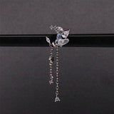 Butterfly Nose Ring Long Dangle Stainless Steel Body Piercing Jewelry