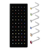 60Pcs Stainless Steel Nose Studs Rings Body Jewelry 1.5mm 2mm 2.5mm