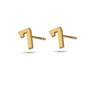 Stainless Steel Number Earrings, Personalized Number Studs