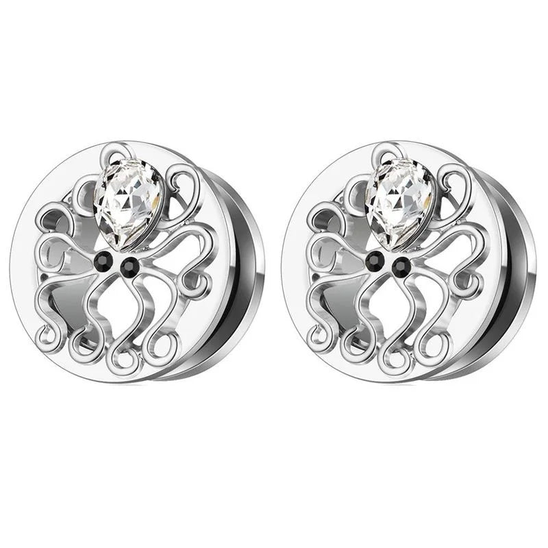 Stainless Steel Octopus Ear Plugs Flesh Tunnels Piercing Earring