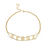 Stainless Steel Old English Letter Necklace Name Choker