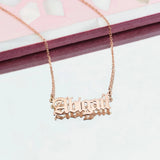 Old English Name Necklace, Personalized Gothic Initial Jewelry