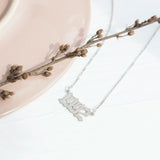 Old English Birth Year Necklace, Number Pendant, Christmas Jewelry