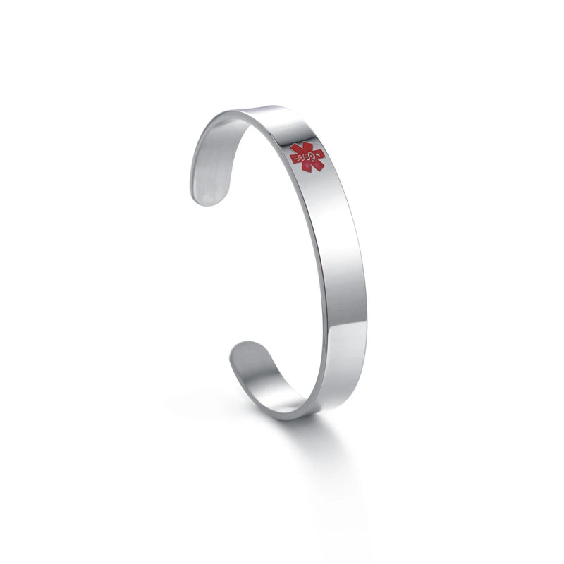Stainless Steel Medical Logo Cuff Bangle Bracelet 10mm